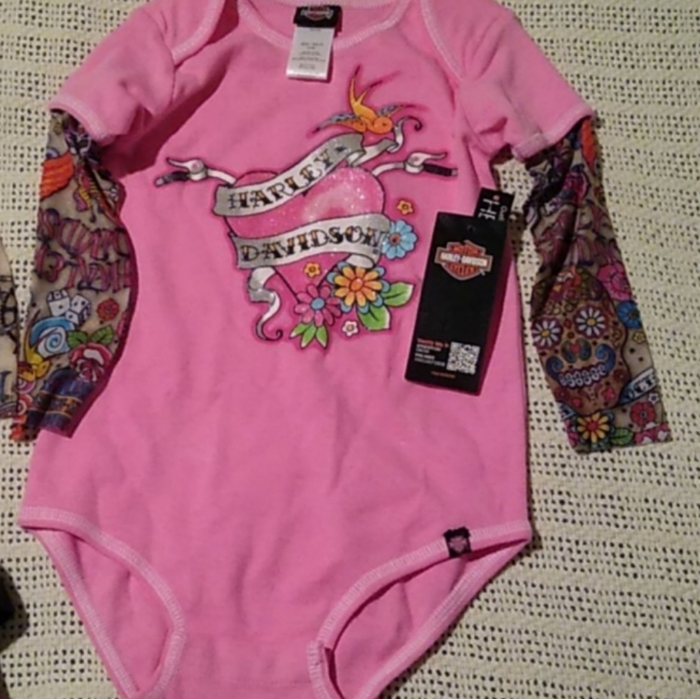 Harley davidson pink onesie